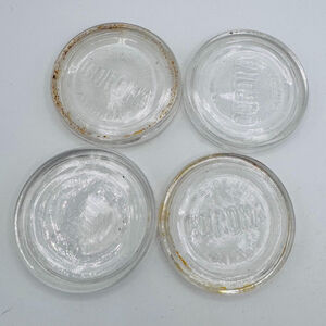 Vintage Corona Glass Canning Jar Lids – Set of 4 – Made in Canada